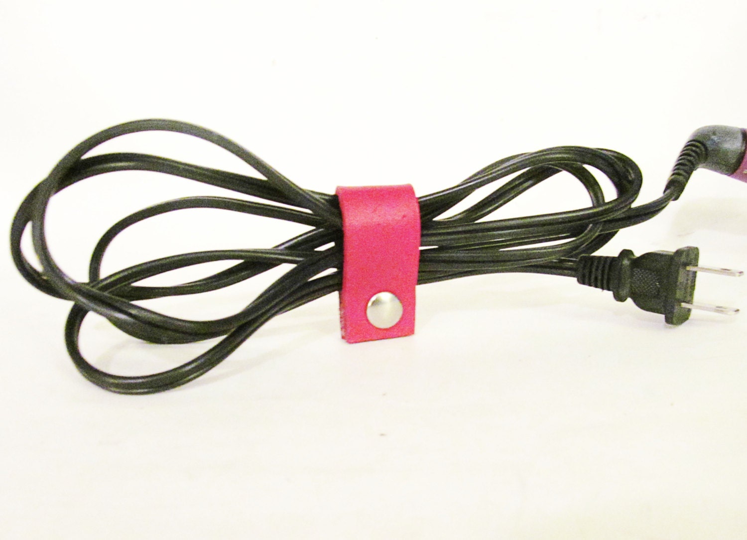 Leather Cord Organizer  in Hot Pink - Made in USA