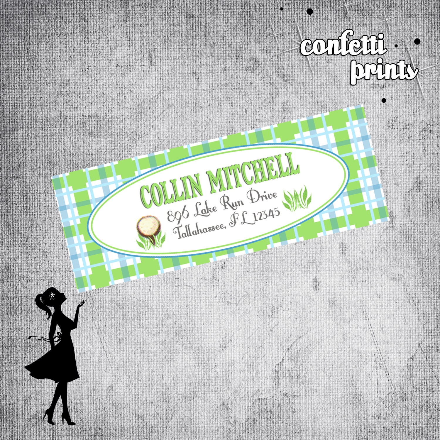 Personalized Printable Address Label - HOLE IN ONE