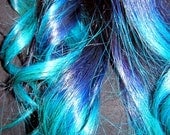 Full set - Ombre Hair Extensions - Blue and turquoise- Virgin hair 100 gram clip in remy human hair - 20 inches long