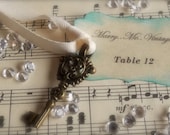 Aqua Blue Personalized Vintage Wedding  Key Escort Cards Skeleton Key Place Cards/Name Cards x 15