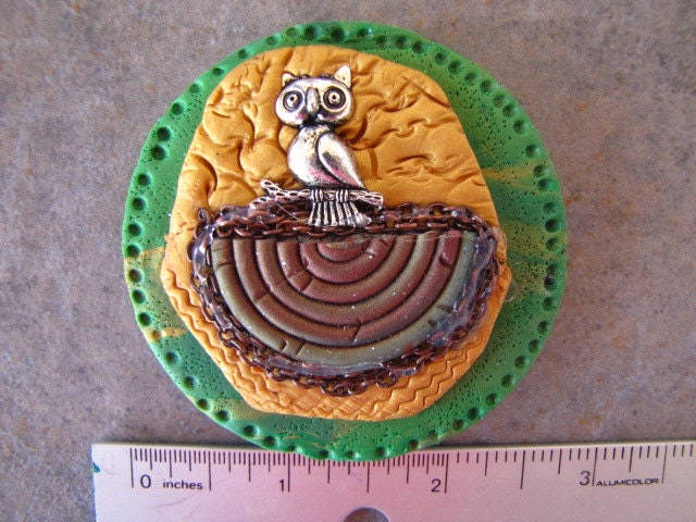 Polymer Clay Owl Magnet