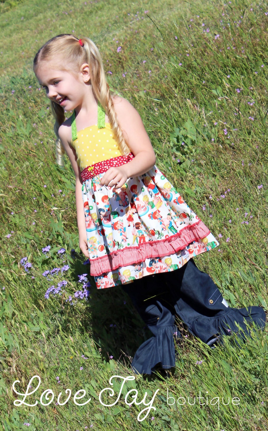 Girls dress swing top "Candy Shop" boutique hand made 6 month to 5T.....Love Tay Boutique