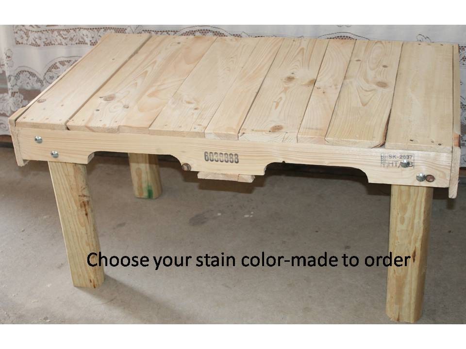 wood pallet coffee table rustic handmade recycled furniture made to order