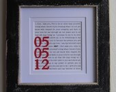 Wedding Gift for Couples/ Wedding Gift for Bride/ Gift for Groom/ First Dance Lyrics/ Vows/  Wedding Date (8x8)