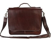 Superior Genuine Cow Leather Messenger / IPAD Bag / Shoulder Bag / Men's Bag in Reddish Brown