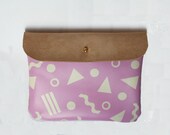 Clutch Bag 90's Pattern in Pink and White