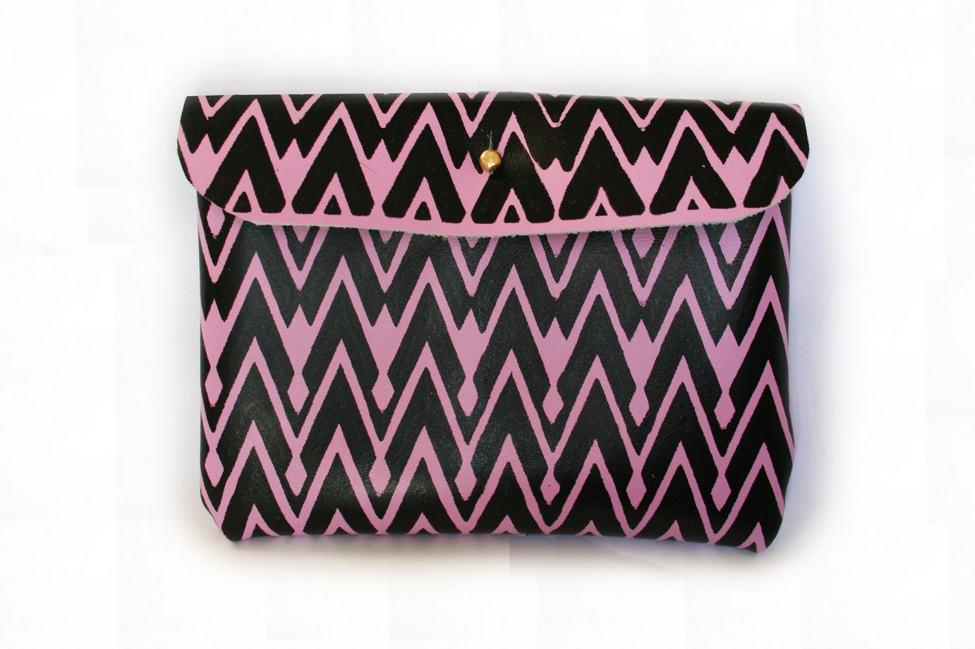 Clutch Bag Chevron Pattern in Pink and Purple