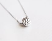 knot necklace - minimalist, delicate, modern silver necklace