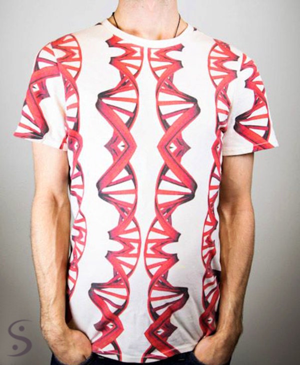 Mens DNA Double Helix Print TShirt Organic