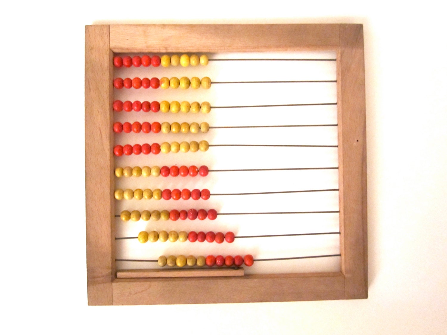 Midcentury German Abacus- yellow and red - vintageekho