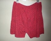 90s red funky pattern shorts