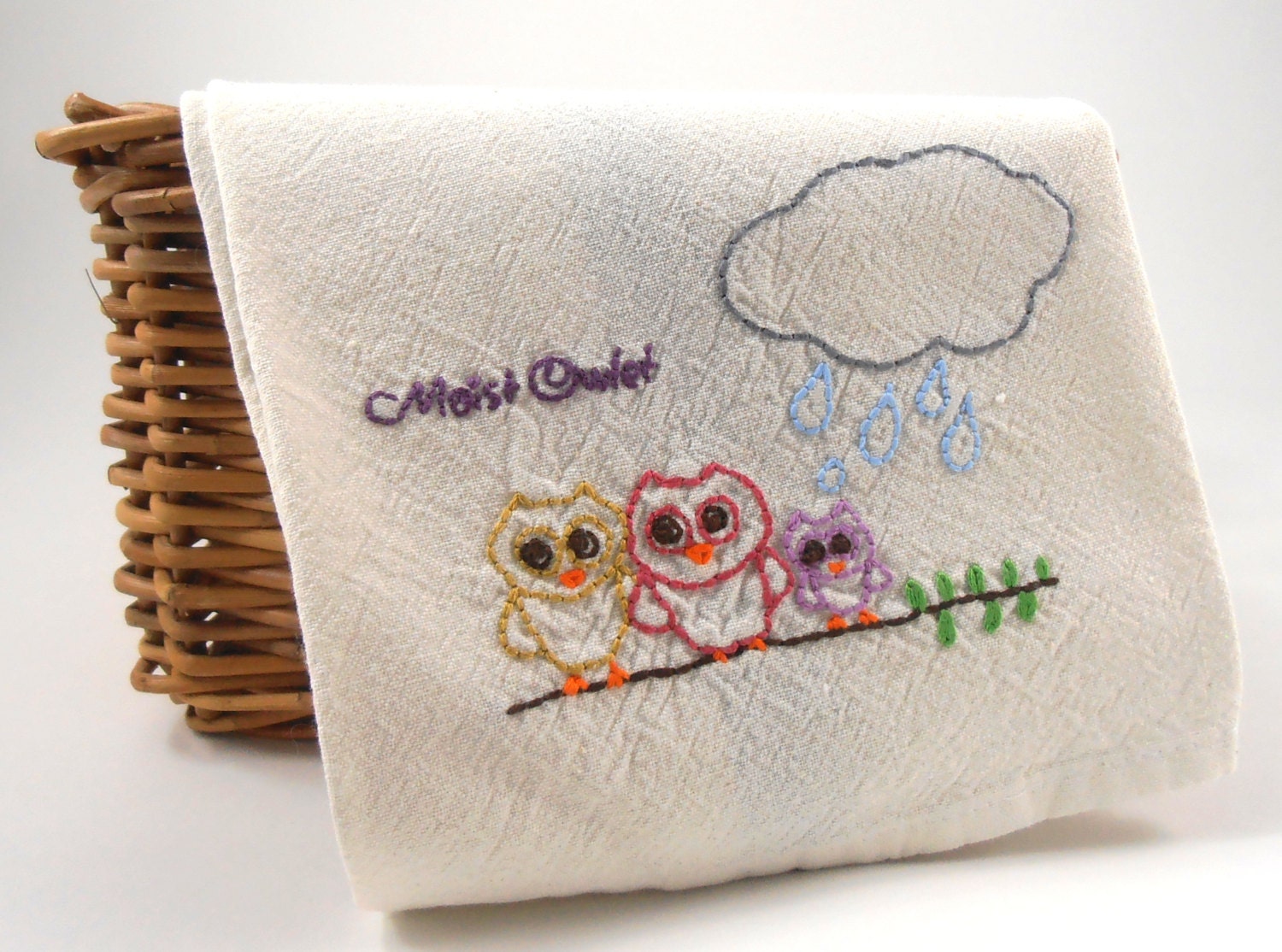 Kitchen Towel - Hand Embroidered - Moist Owlet