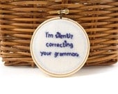 Grammar Embroidery Hoop Art - Funny Embroidery Wall Hanging