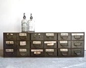 vintage industrial lyon steel 18 drawer cabinet // 1940s // 3 available