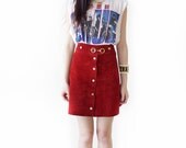 classic vintage 70s CELINE suede A-line skirt w/gold buckle