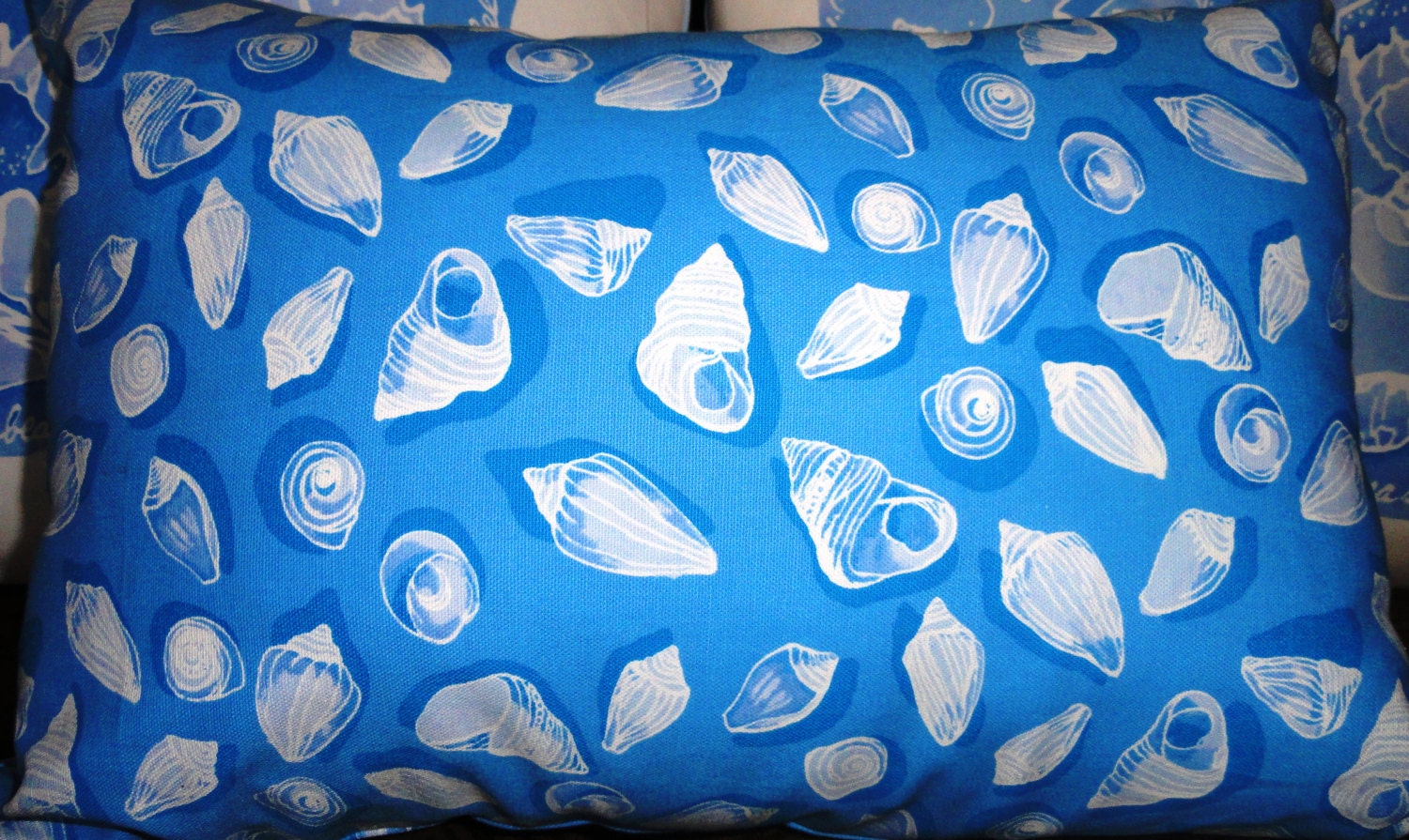 Custom made pillow cover.Sea Side Blue,white. Size are 14"-20". Designer Pillow - Decorative Pillow - Throw Pillow