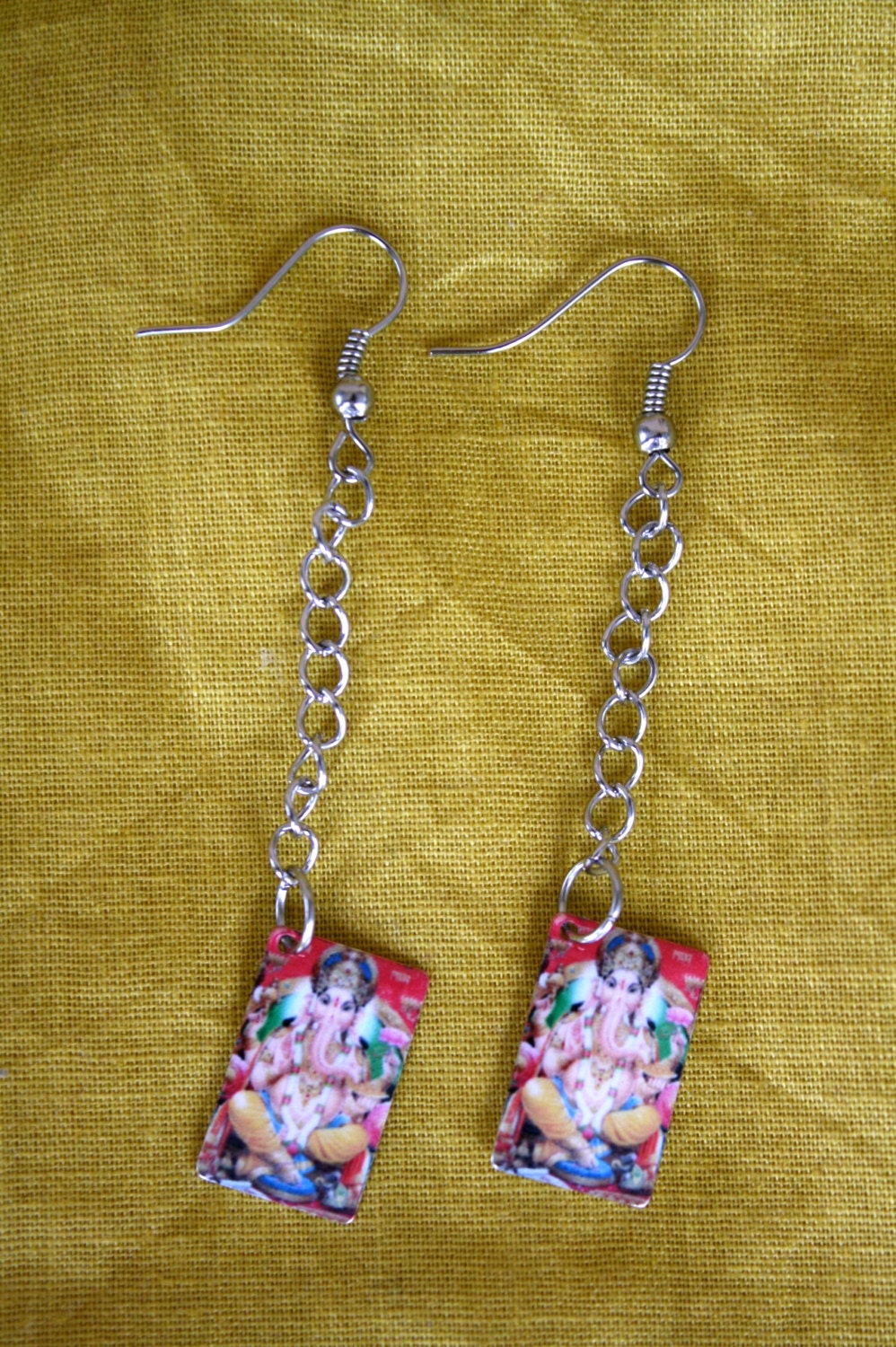 Ganesh Postcard Charm Earrings