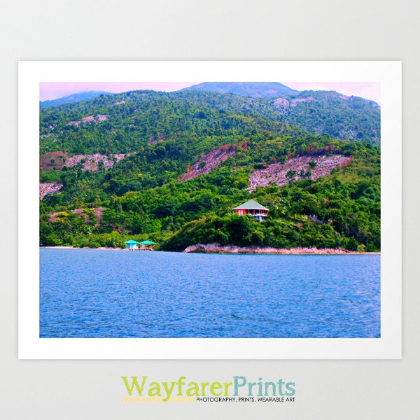 Haiti Photography - Labadee Ocean Shoreline Beach Caribbean Antilles Hispaniola Creole blue water clear skies 5x5 5x7 8x10 10x10