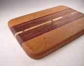Cutting board, small, 9", cherry, black walnut, purple heart, padauk, maple, satin wood,