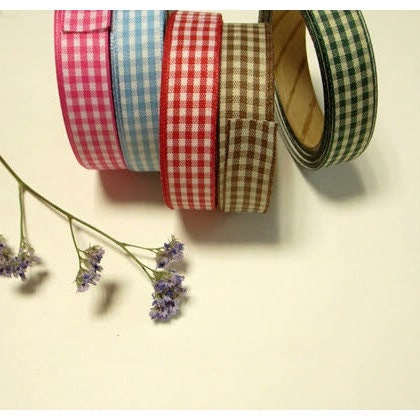 Adhesive Deco Check color pattern ribbon tape by J&Bobbin