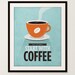 Start With Coffee Wall art - 16x20" Archival Print on Matte Canvas - Vintage-style coffee quote poster