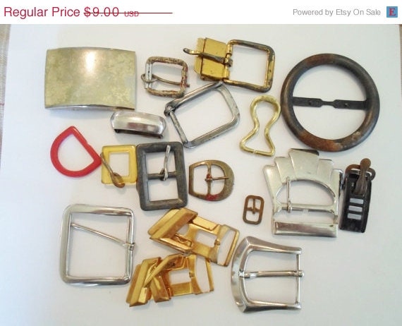 SPRING SALE Vintage 7.3oz of buckles different sizes and colors  Scrap metal for Art and Craftts  Steampunk