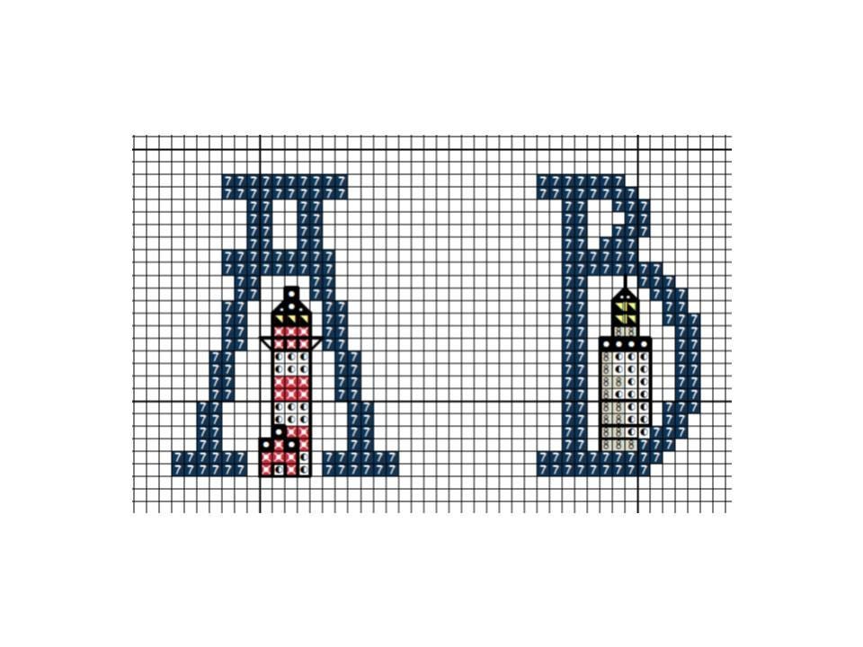 Lighthouse Letters Cross Stitch Pattern, Alphabet Sampler