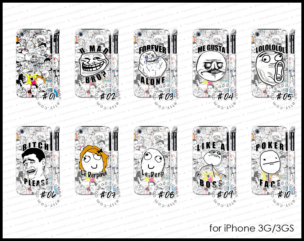 iPhone 3G 3GS - Internet MEME all RAGE faces troll lol case cover