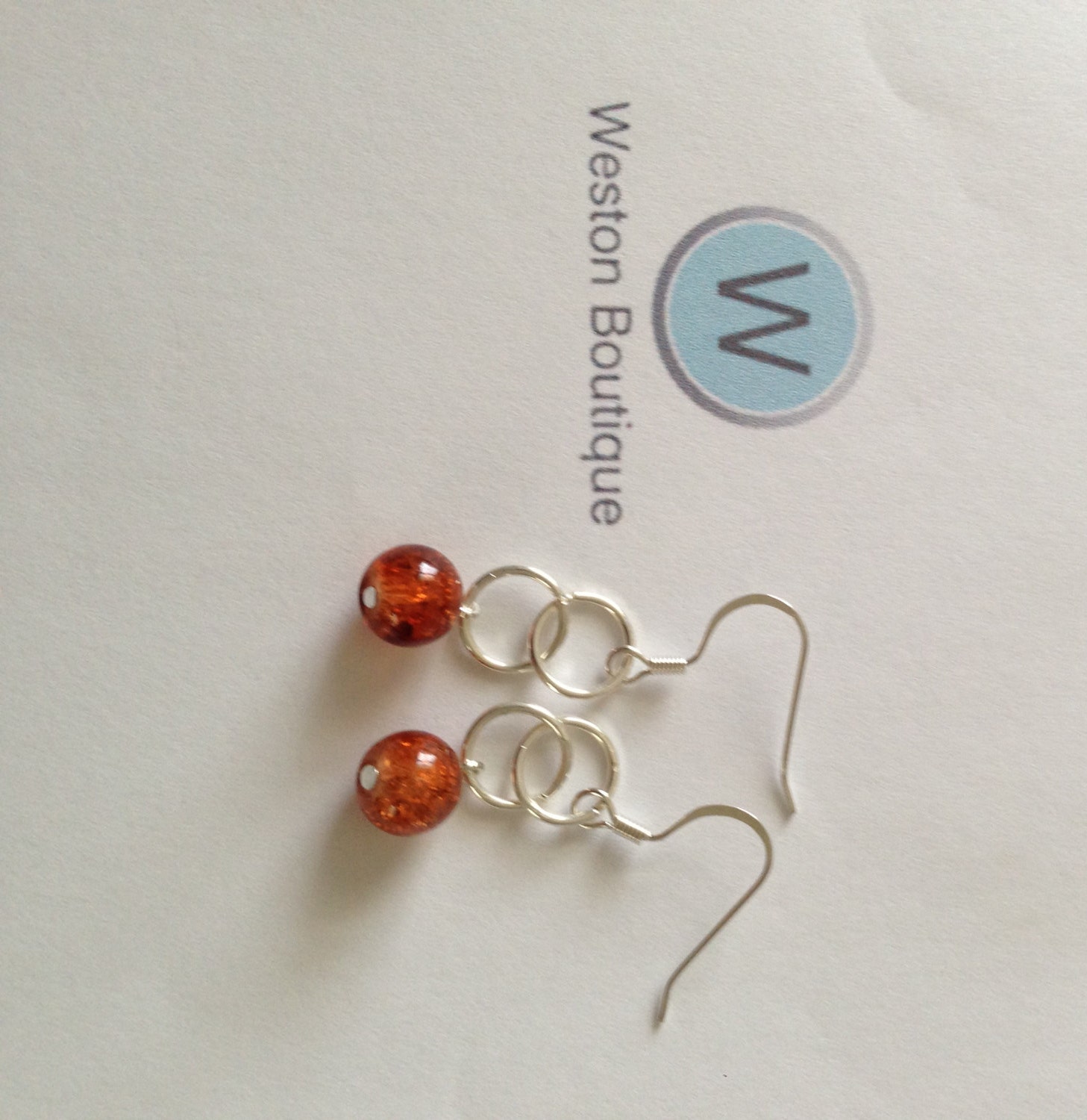 Amber Double Hoop Dangle Earrings