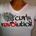 Curly rEVOLution Curlee t-shirt, V Neck, 2X