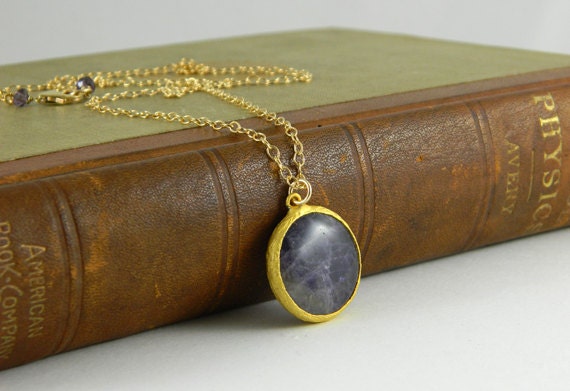 Amethyst Pendant Necklace, Layering Gemstone Necklace, Gold Bezel Set Geometric Necklace, Emerald Jade Bezel Necklace,  Bezel Pendant