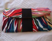 Rainbow Zebra Clutch-Designer Purse-Alexander Henry