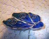 Butterfly Brooch, Decorative Solder & Wire, Shades of Royal Blue