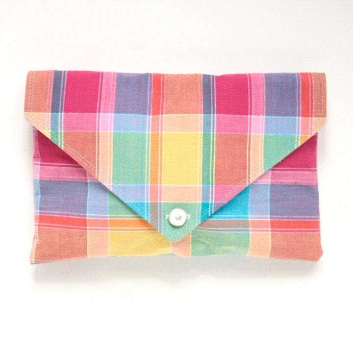 Large Plaid Clutch