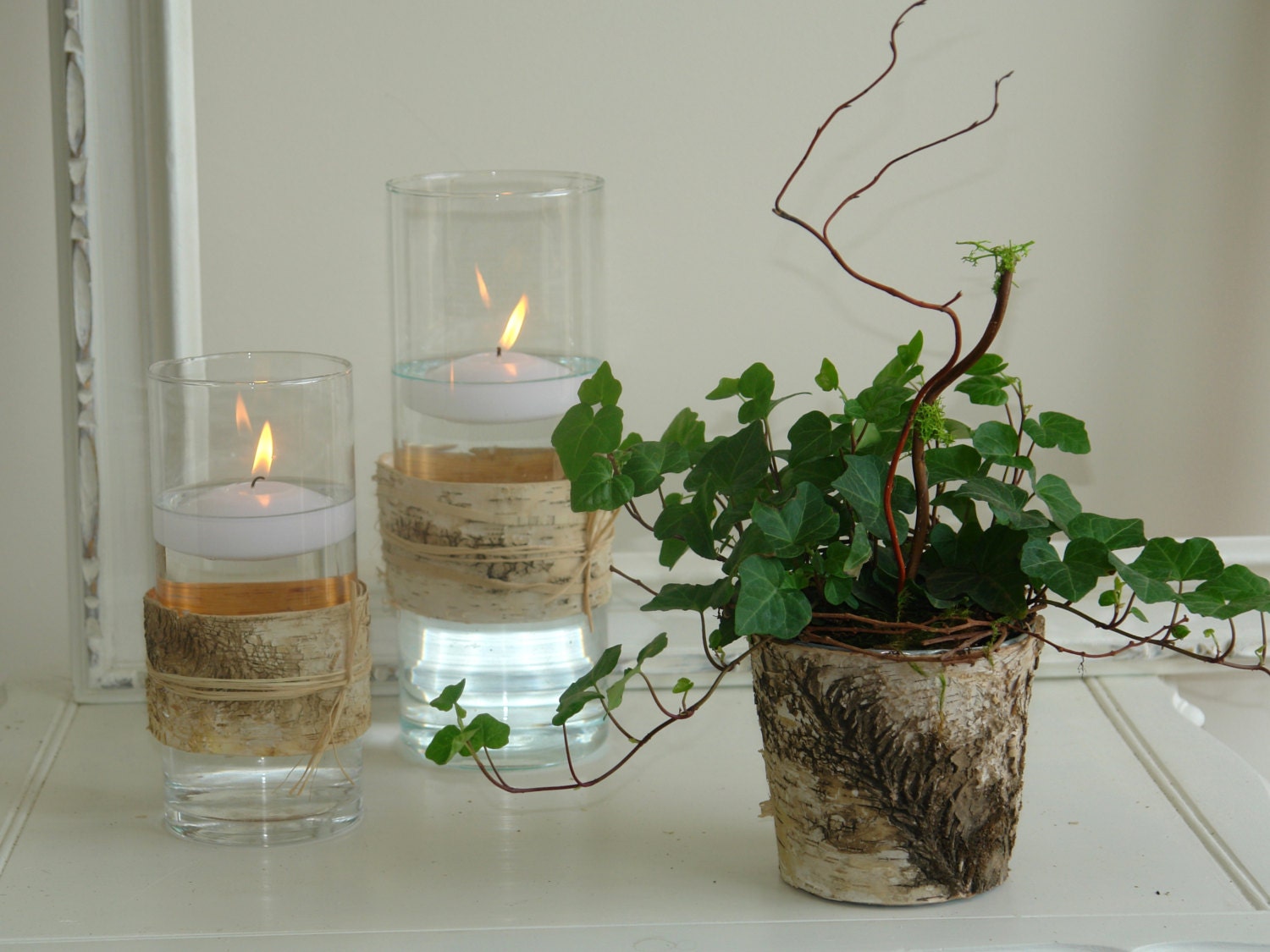 natural birch bark wood vases wedding flower pot centerpieces baskets woodwork rustic chic wedding garden party decor planter