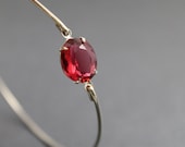 Stacking Bangle - Bangle Bracelet - Silver Bangle - Bridesmaid Jewelry - Pink - Fuscia - Hot Pink