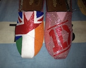 One Direction Inspired TOMS Shoes on Pink Glitter