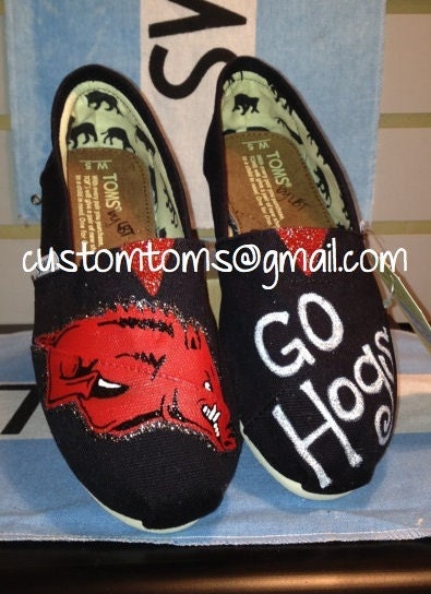 Arkansas Razorbacks Go Hogs Custom TOMS