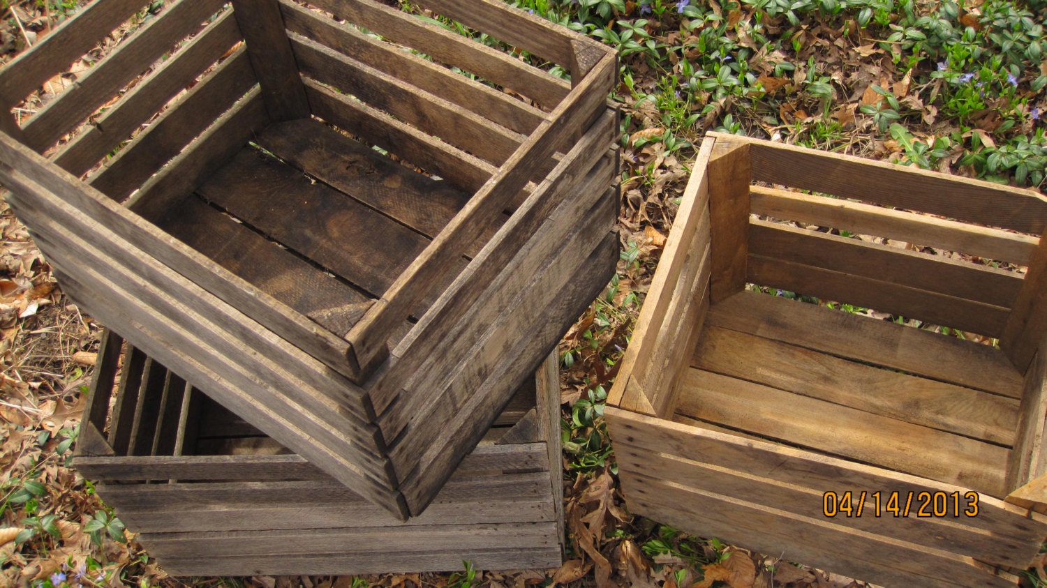 Large Full Bushel-RARE Vintage Orchard Crates- Rustic Wedding Decor,Wood Crate Table, Planter Boxes,Home Decor