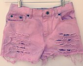 Dip Dyed Denim Shorts Mid Waisted Tie Dye Jean Shorts Hipster Tumblr