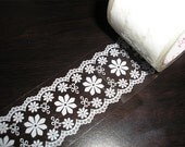 FLOWER GARDEN Lace  - Decorative Packaging Tape - Huge -1 7/8 in Wide x 49 ft Long - Shabby Vintage
