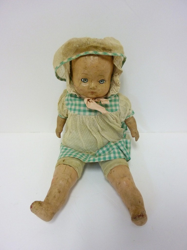 Vintage Composite Doll Original Clothes Closing Eyes 18 Inches Tall