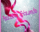 Red / Hot Pink / Lilac / To White Tips/ Ombre Hair Extensions / Real Remy Hair / (8) Piece Set / Dip Dyed