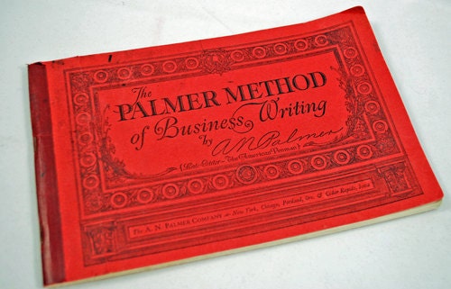TEACHER GIFT -- Antique Book. 1944 School Book - 1944 Education Book - Palmer Method of Business Writing - Penmanship - Penmanship