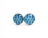 CHARITY - Blue Stud Earrings by hopestarbound