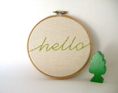 Hand embroidery hoop wall art hello, home decor,room decor
