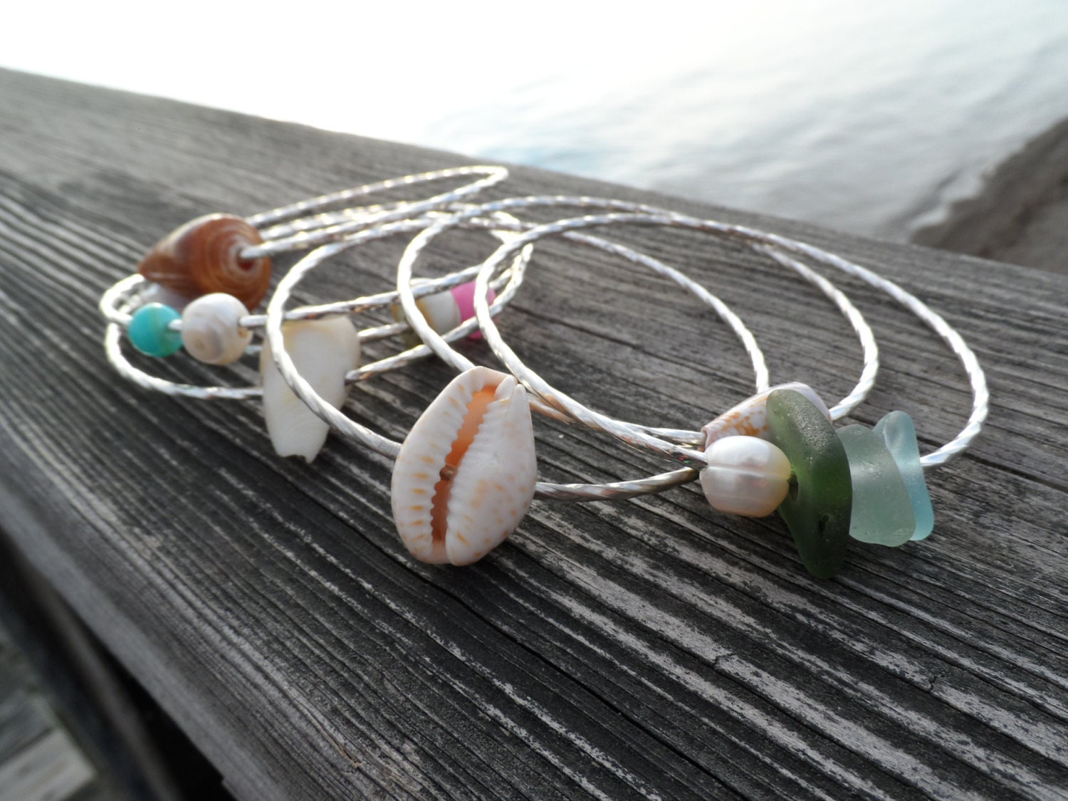 Silver Beachy Bangles Pick 2