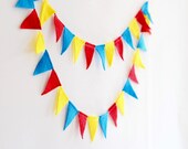 Circus birthday decoration, Red Blue Yellow felt banner, Circus party theme