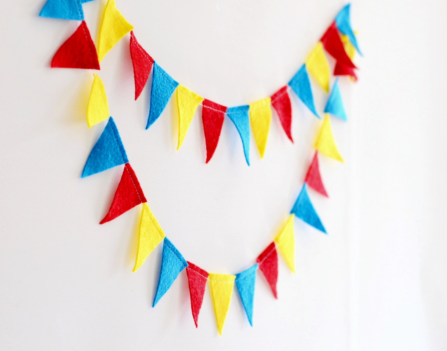 Circus birthday decoration, Red Blue Yellow felt banner, Circus party theme