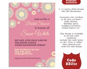 Sunflower Floral Printable Invitation Card for Bridal Shower, Baby Shower, Birthdays